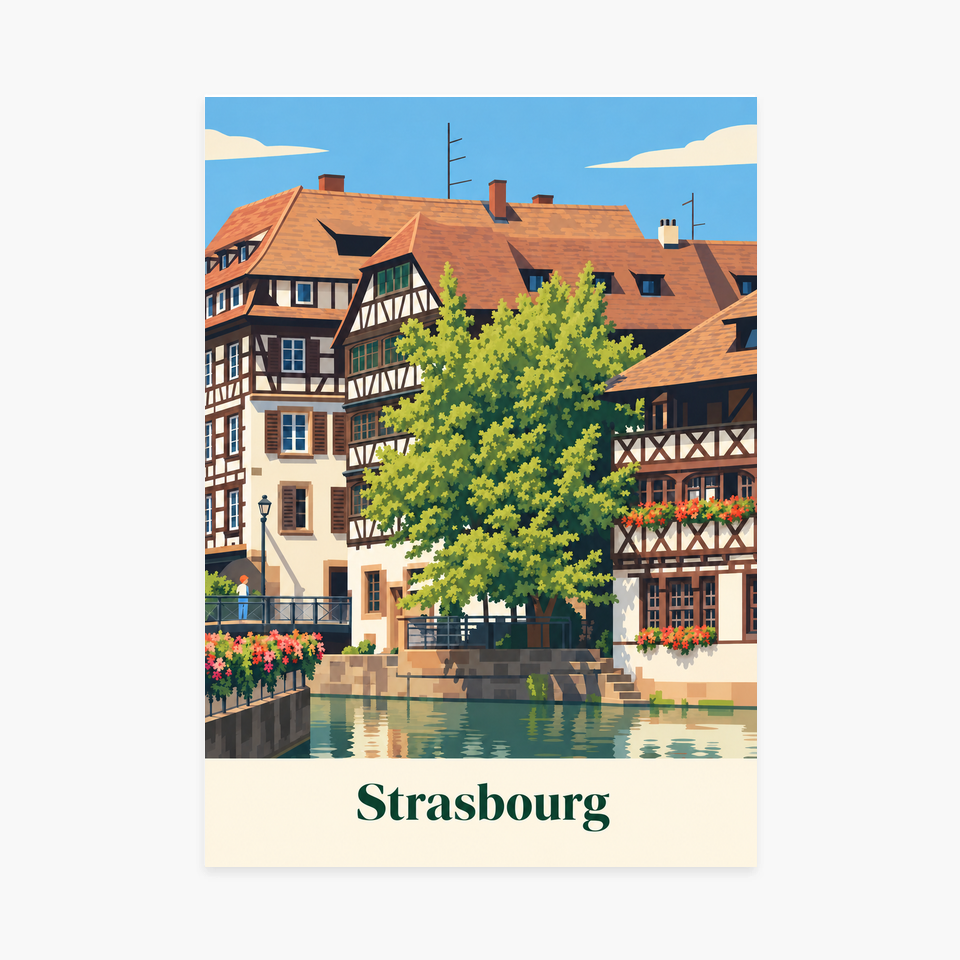 Affiche Strasbourg Petite France – sans cadre