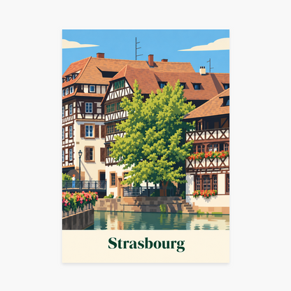 Affiche Strasbourg Petite France – sans cadre