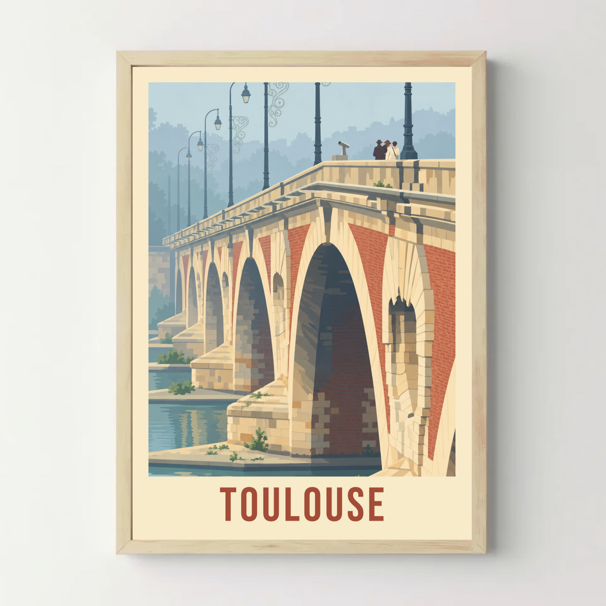 Affiche toulouse – cadre bois