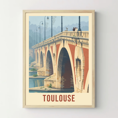 Affiche toulouse – cadre bois