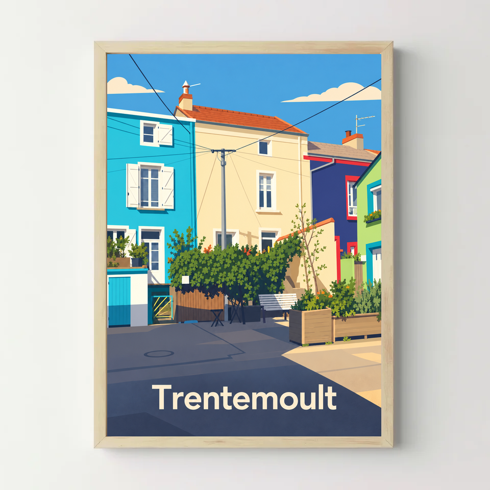 Affiche Trentemoult – cadre bois