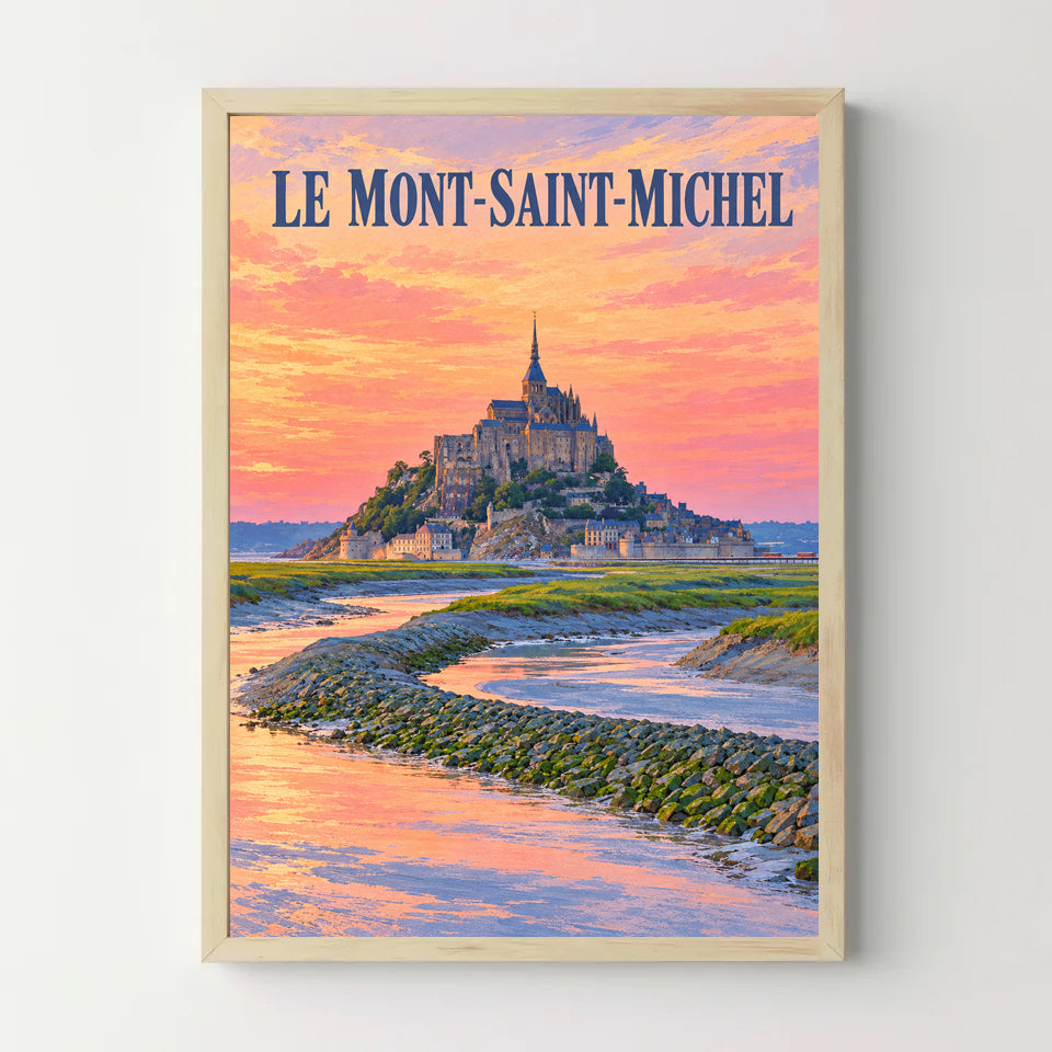 Affiche mont-saint-michel-sunset-nouveau – bois
