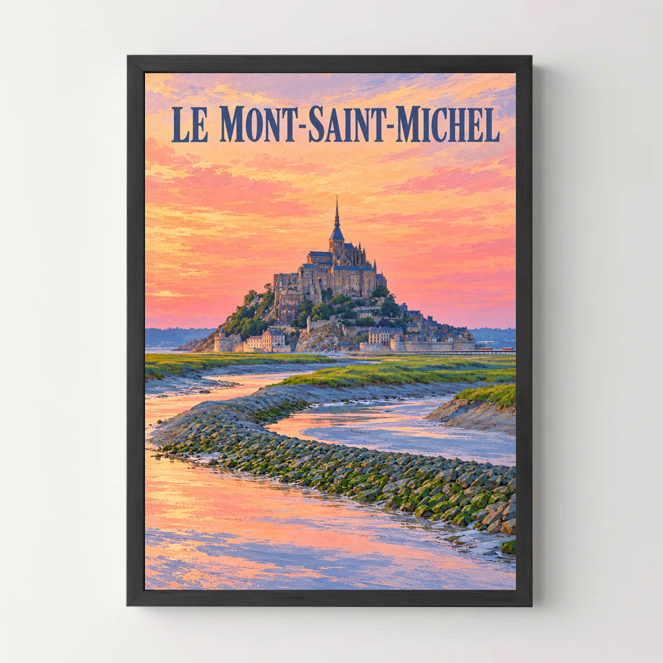Affiche mont-saint-michel-sunset-nouveau – noir