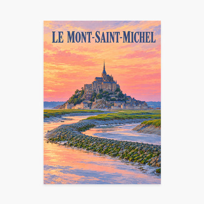 Affiche mont-saint-michel-sunset-nouveau – sans